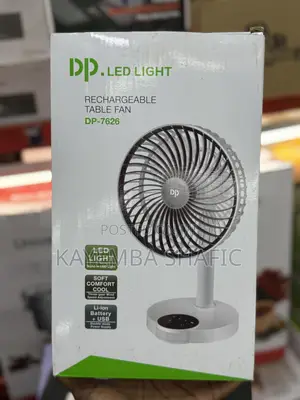 Dp-7626 Rechargeable Table Fan With Built-in Led Light