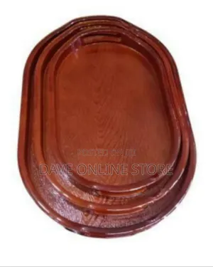3 Piece Set of Wood Melamine Serving Trays