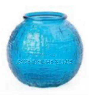 Textured Amber Glass Globe Lampshade / Decorative Vase