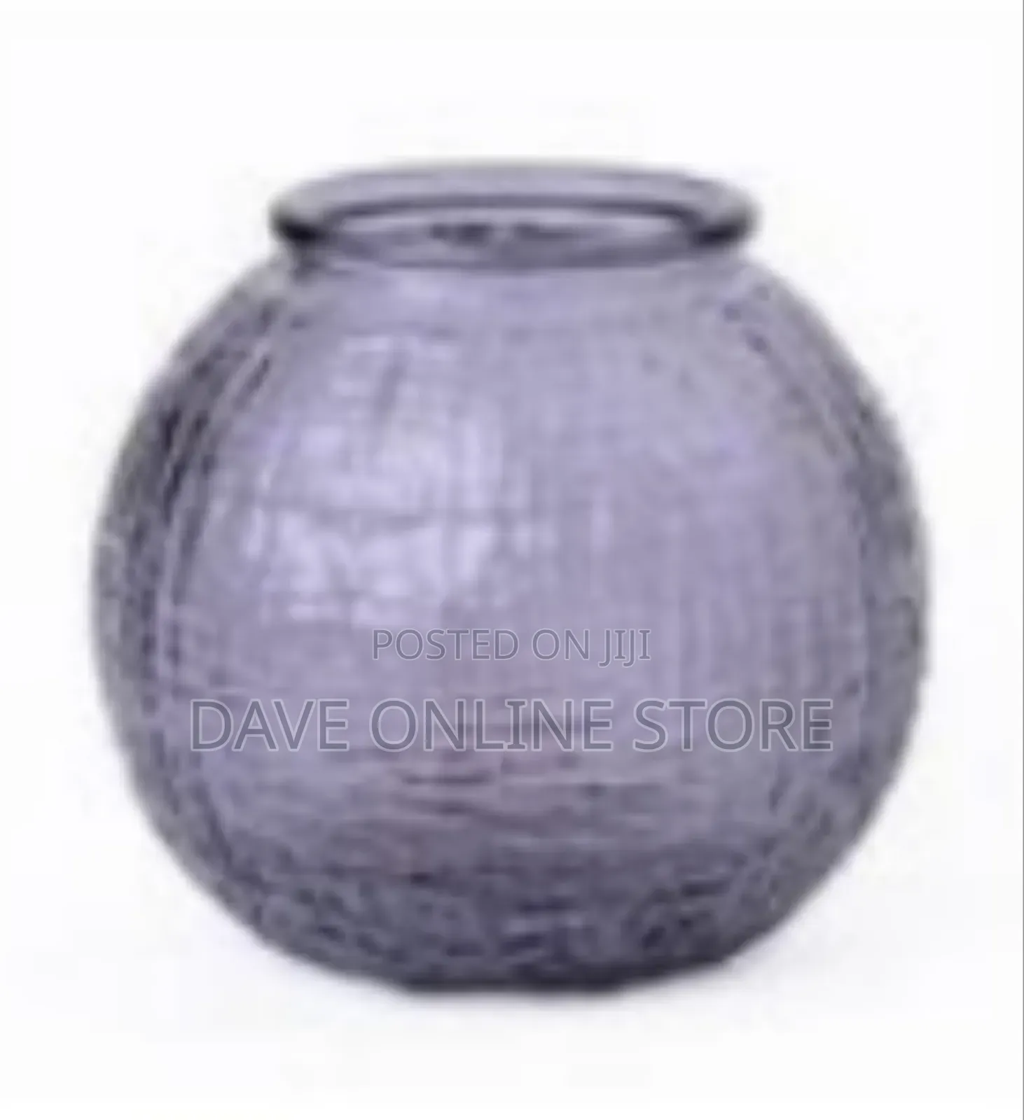 Textured Amber Glass Globe Lampshade / Decorative Vase