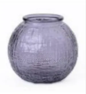 Textured Amber Glass Globe Lampshade / Decorative Vase
