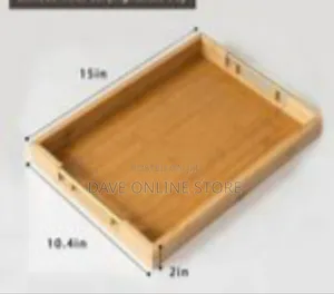 Set of Three Rectangular Bamboo Serving Trays