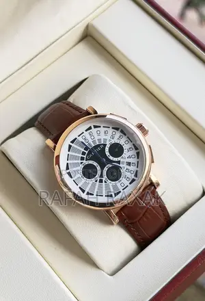 Leather Cartier Unisex Watch