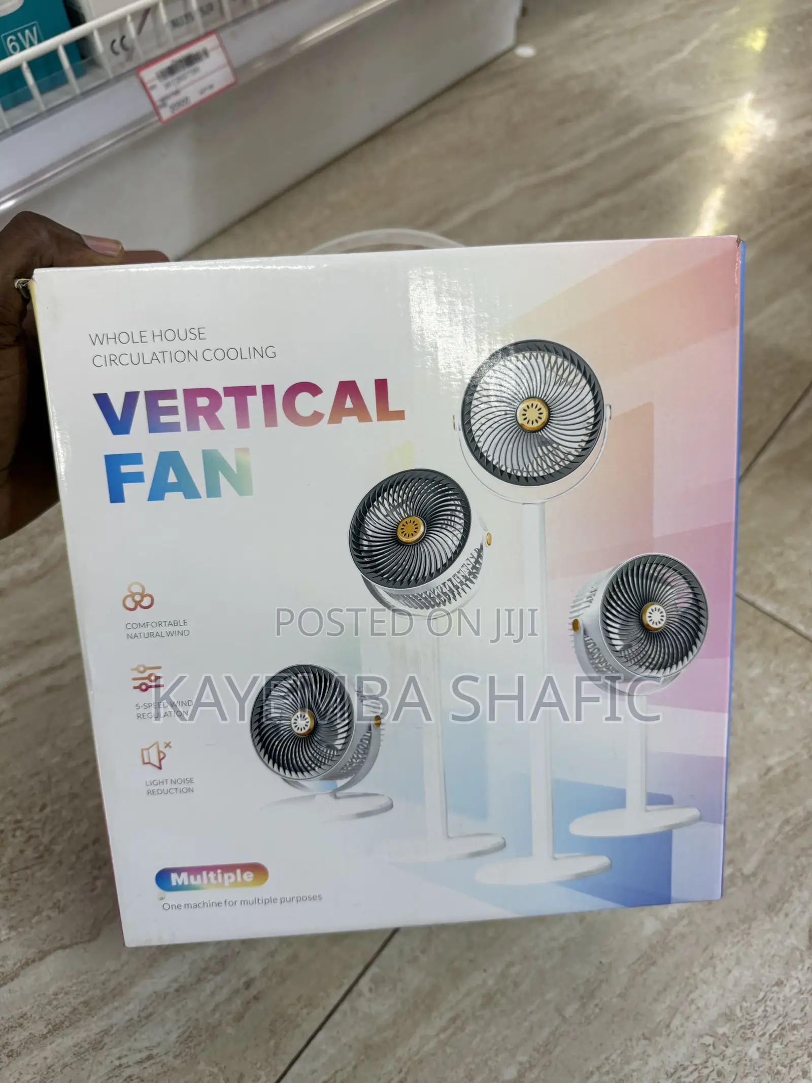 Convertible Rechargeable Vertical Fan (5-Speed)