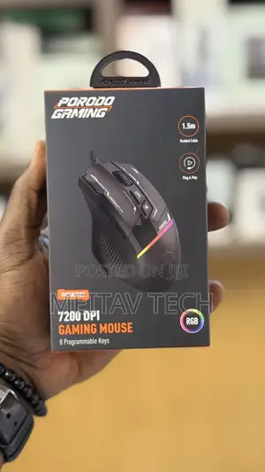 Porodo Gaming Mouse 8d RGB Wired