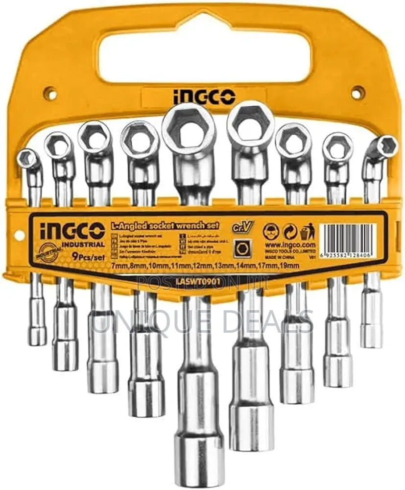 Ingco L-Angled Socket Wrench Laswt0901 Set 9pcs