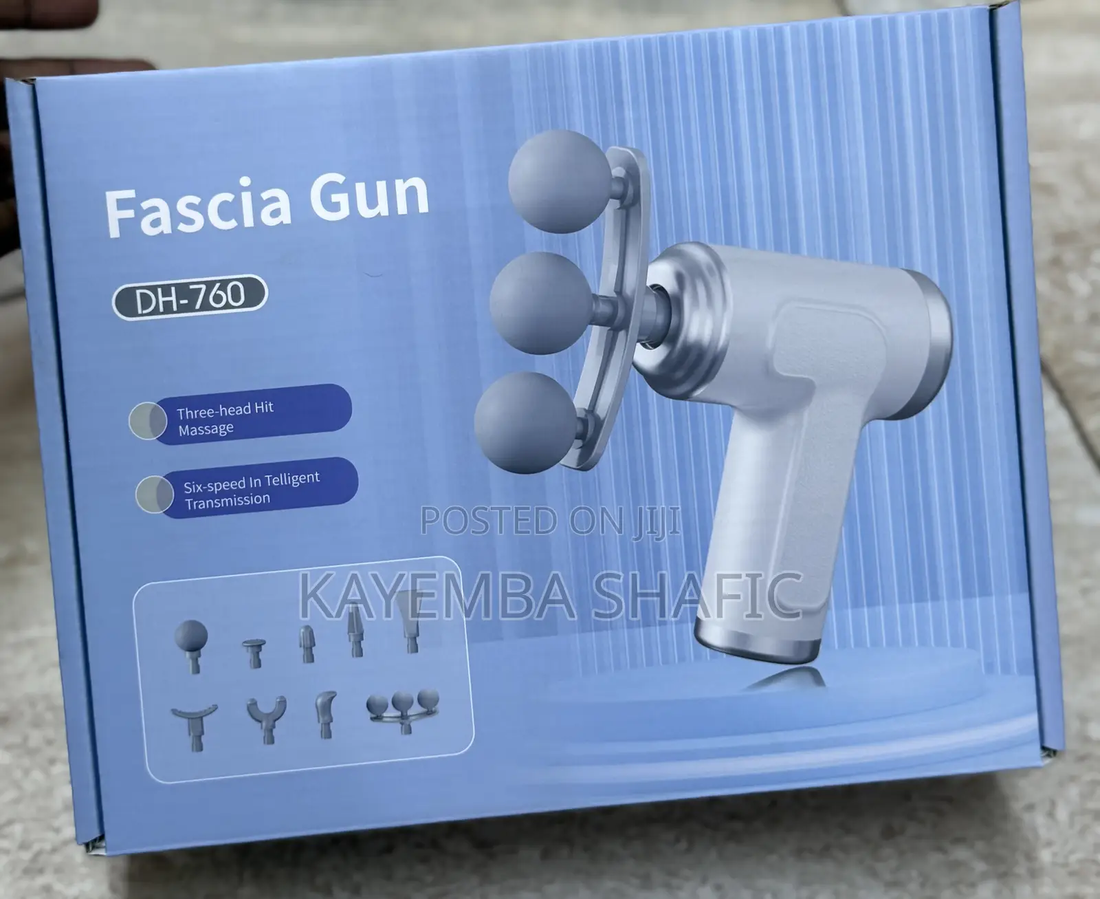 Portable Deep Tissue Massage Gun Dh-760 - 6 Speeds, 9 Heads