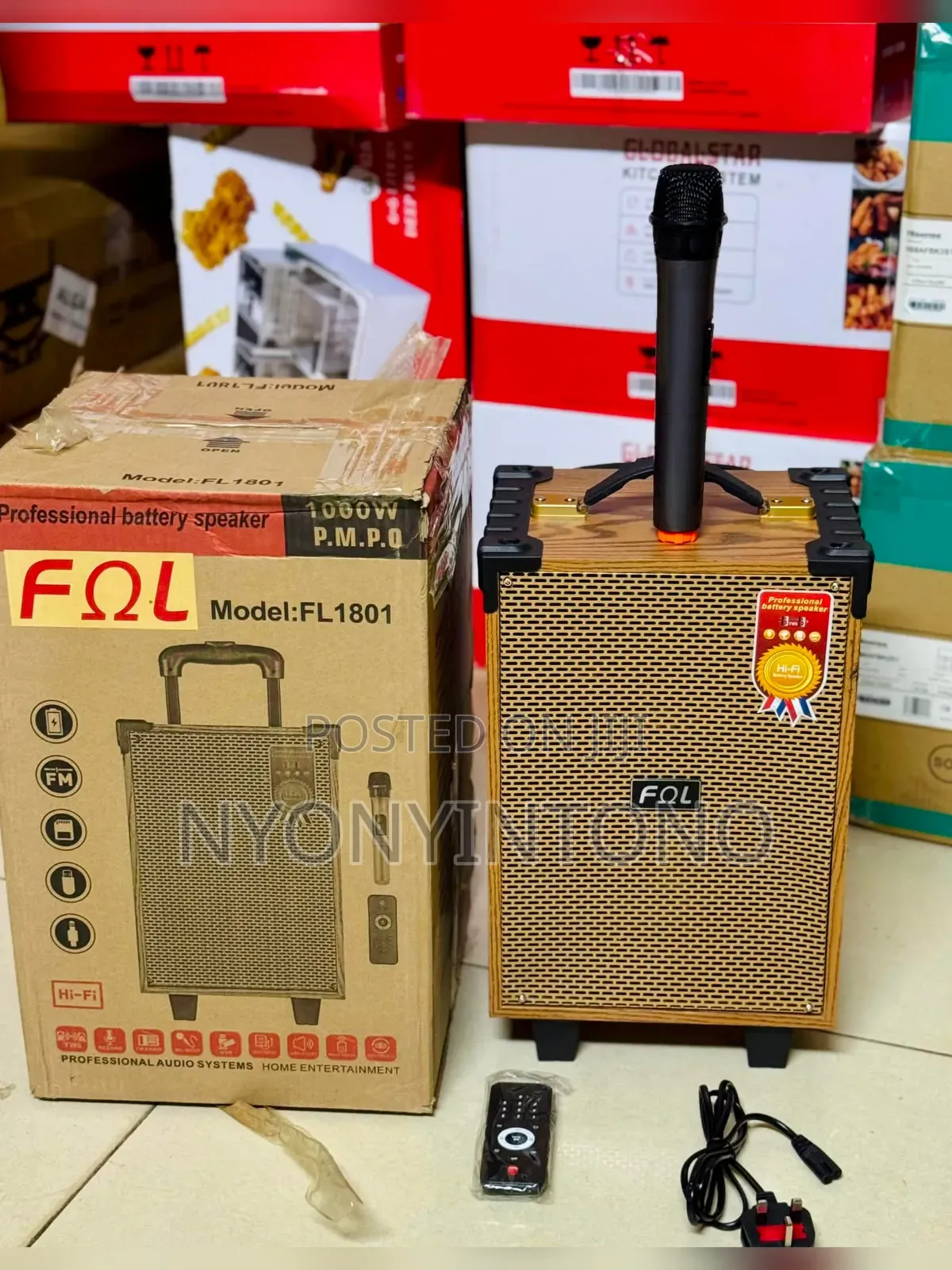 FQL Professional Battery Speaker With Karaoke, Microphone and Remote