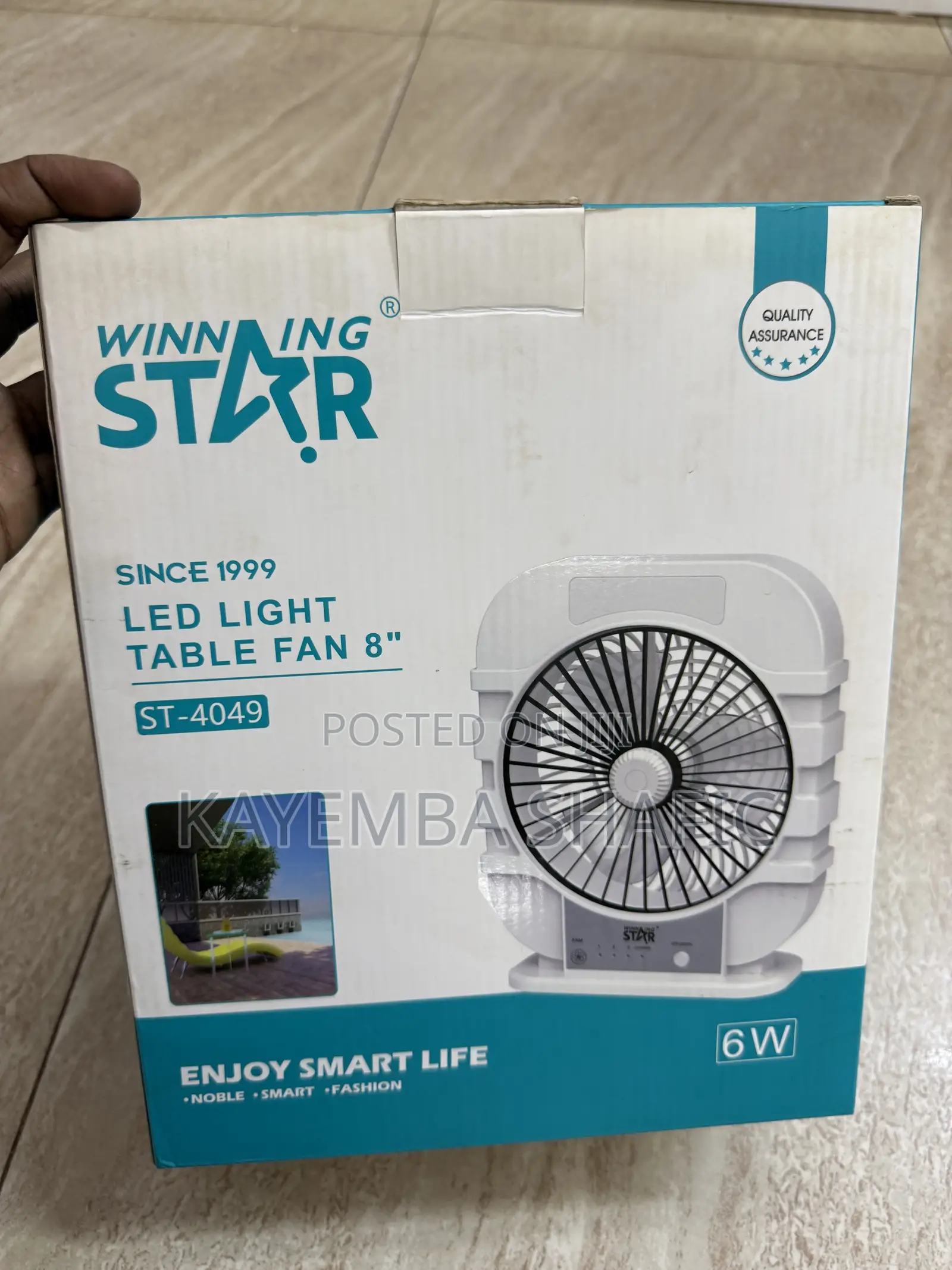 Winning Star 8" Rechargeable Led Table Fan (St-4049)