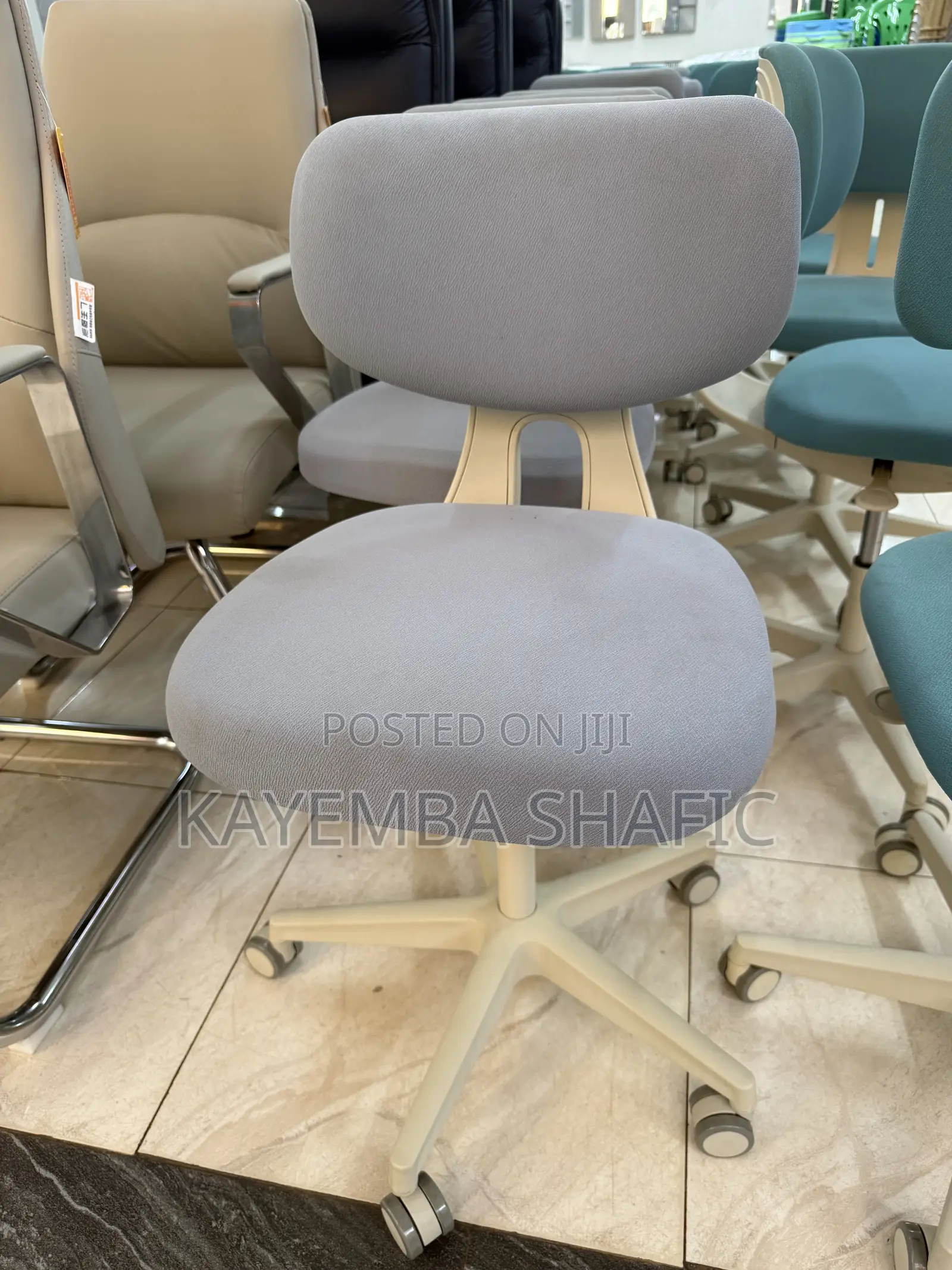 Ergonomic Swivel Study Chair - Adjustable Height (Teal)