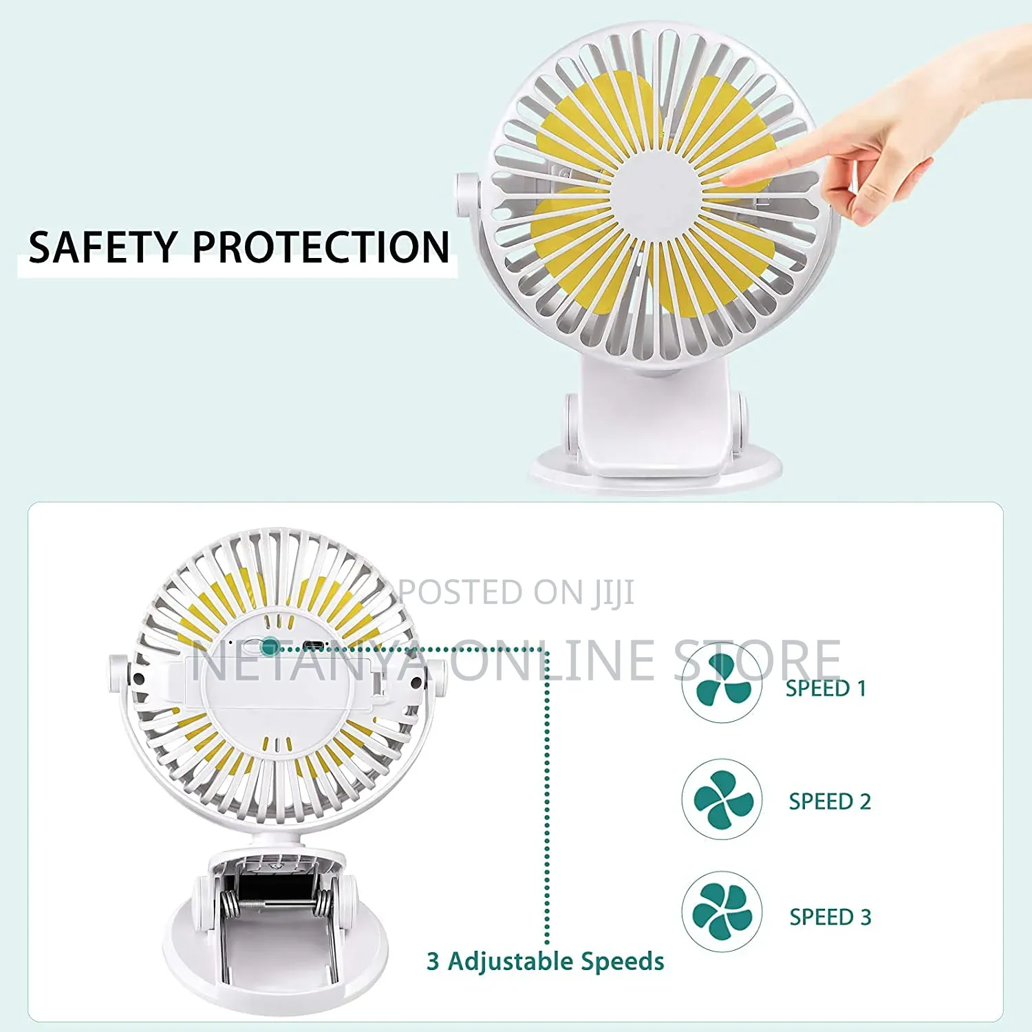 New Portable Table and Clip Rechargeable Fan