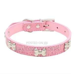 Dog Collar Trumpet Dog Supply Pu Leather Bone Pet Necklace