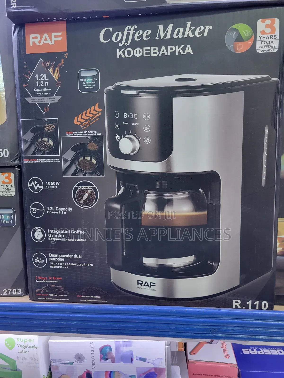 Raf R.110 Coffee Maker With Integrated Grinder – 1.2l, 1050w