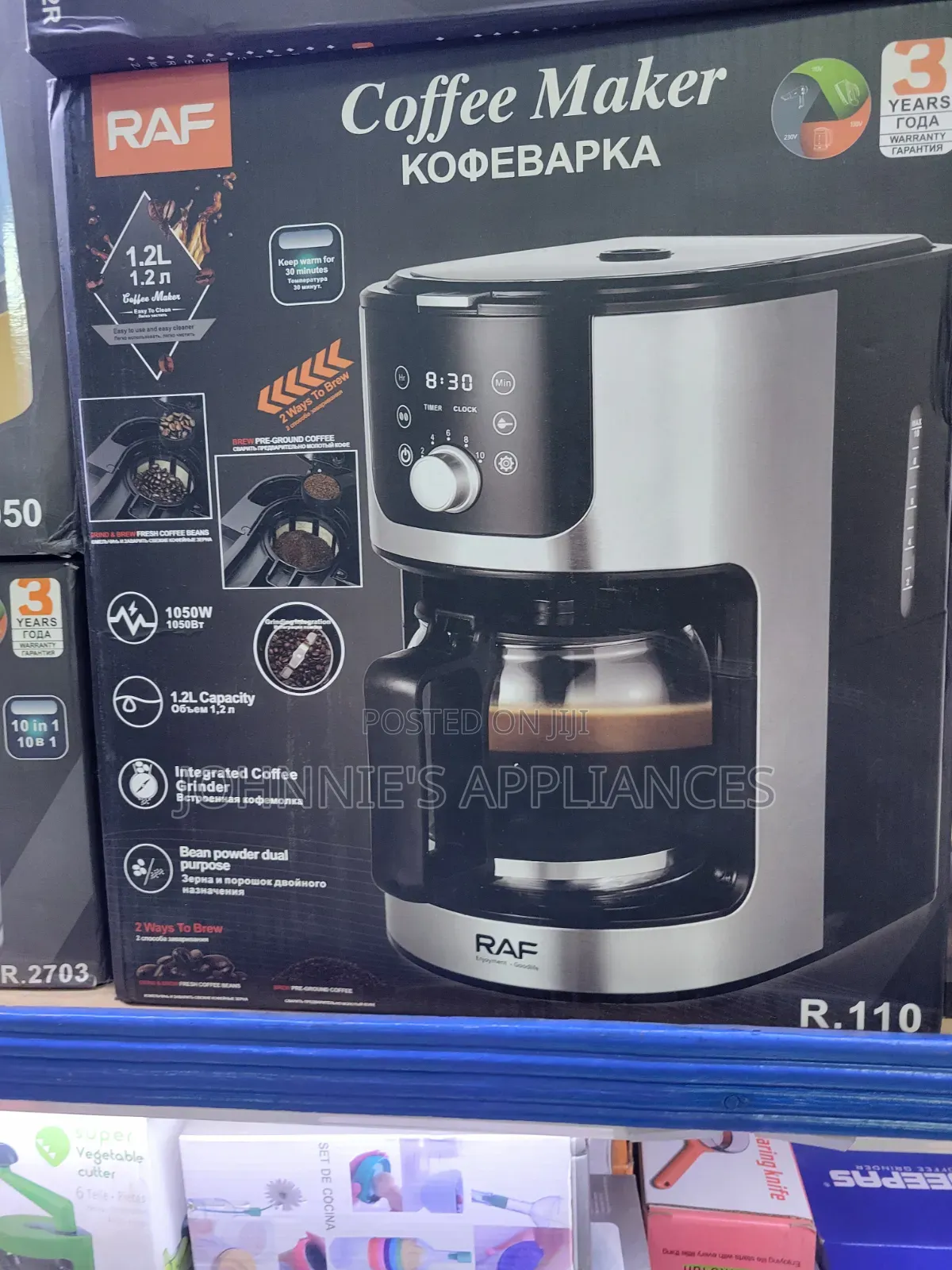 Raf R.110 Coffee Maker With Integrated Grinder – 1.2l, 1050w