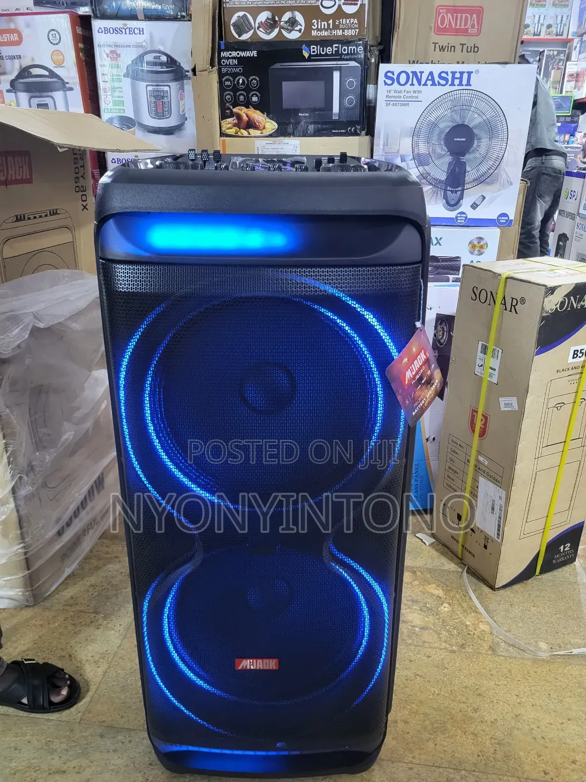 M.Jack 12" Rechargeable Speaker With 2 Wireless Microphones
