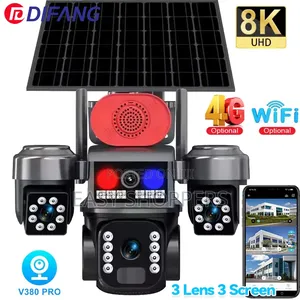 Tripple Lens Solar Powered Camera PTZ 360 Security Surveillance Camera