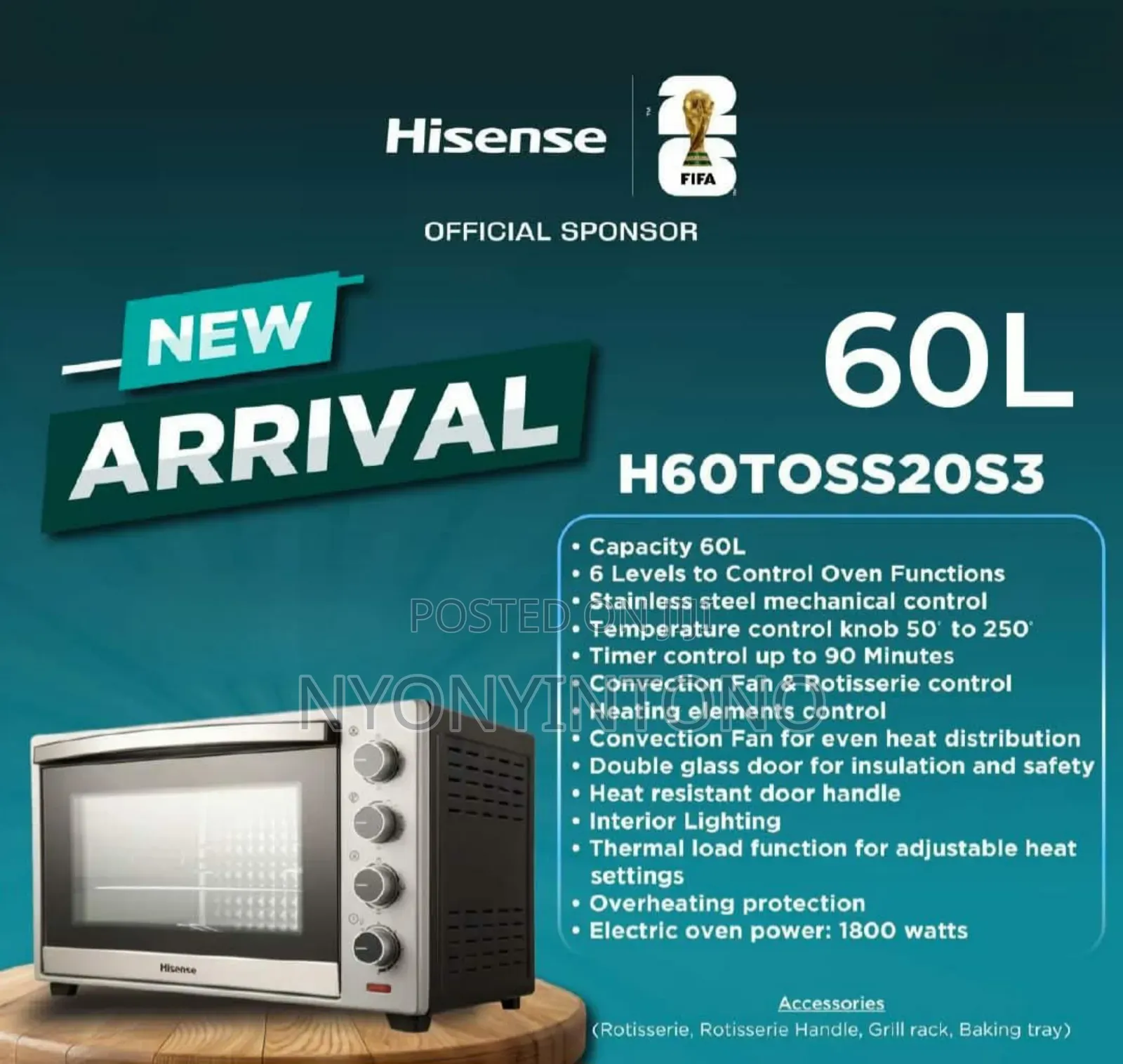 Hisense 60litres Mini Oven
