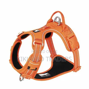 No-Pull Tactical Dog Harness in Orange.