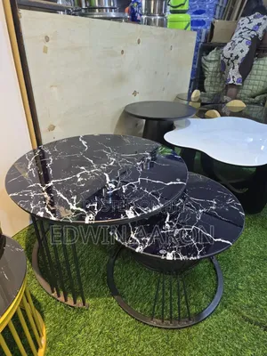 2pcs Marble Tampered Glass Centre Table Set