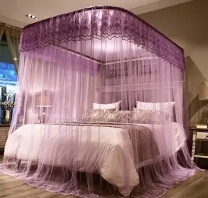 Lace Two Stand Rail Mosquito Net Purple