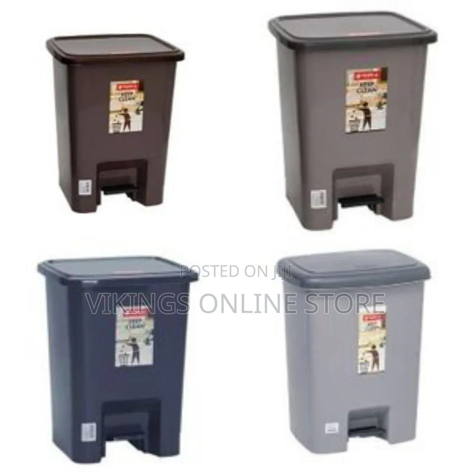 10 Litres Multifunctional Outdoor Square Step on Dustbin Plastic
