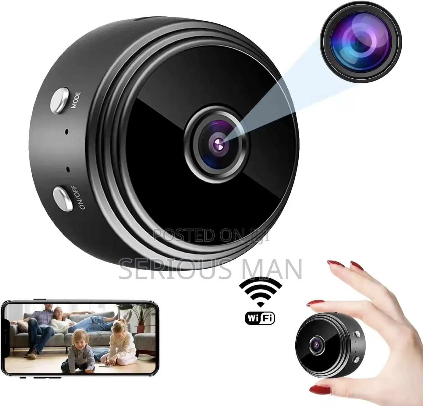 Hidden Spy Hd 1080p Micro Mini Wireless Wifi Security Camera – Black