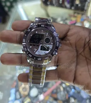 Mens Digital and Analog Metallic Watches