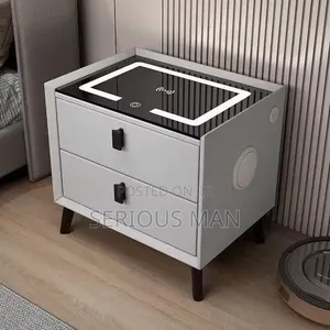 Smart Bedside Nightstand With Wireles Charging and Bluetooth Speakers