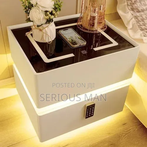 Smart Bedside Nightstand With Wireless Charging and Bluetooth Speaker