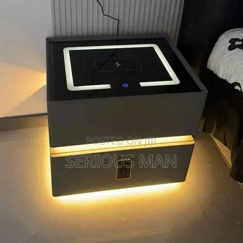 Smart Bedside Nightstand With Wireless Charging and Bluetooth Speaker
