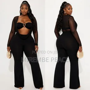 3 Piece Mesh and Jersey Jumpsuit