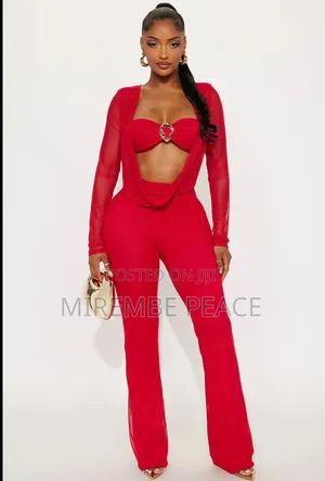 3 Piece Mesh and Jersey Jumpsuit