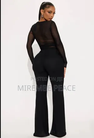 3 Piece Mesh and Jersey Jumpsuit