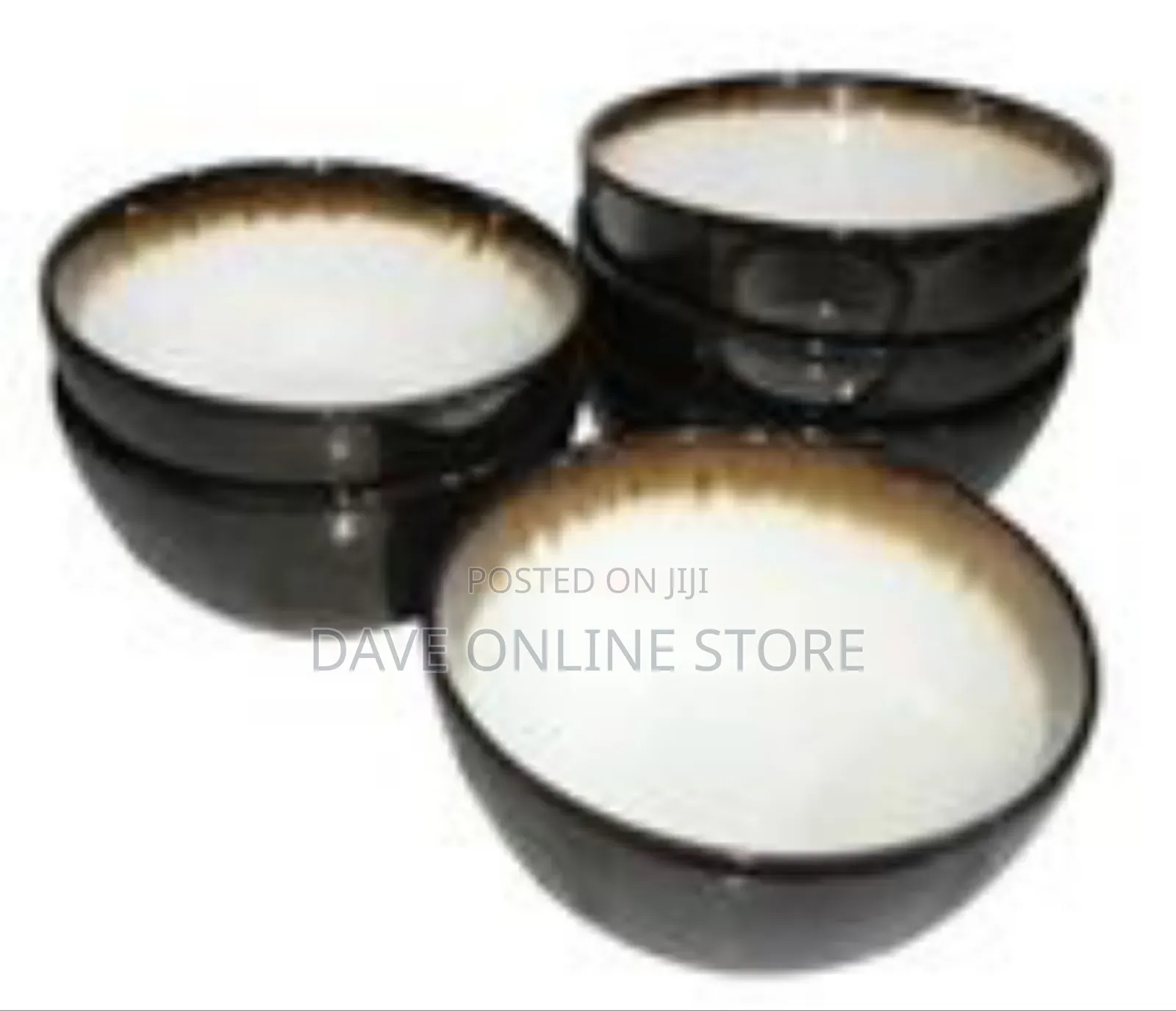 Rustic-Inspired Ceramic Serving / Cereal Bowls (Set of Six)