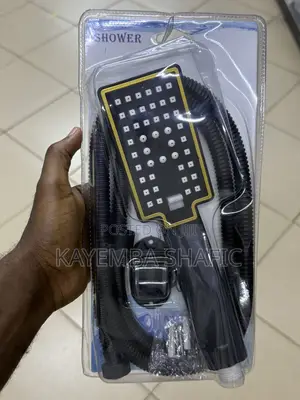 Modern Black and Gold Handheld Shower Head Set With Hose