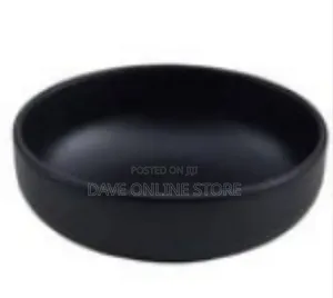 6 Piece Set of Ceramic Matte Black Soup Salad Bowls