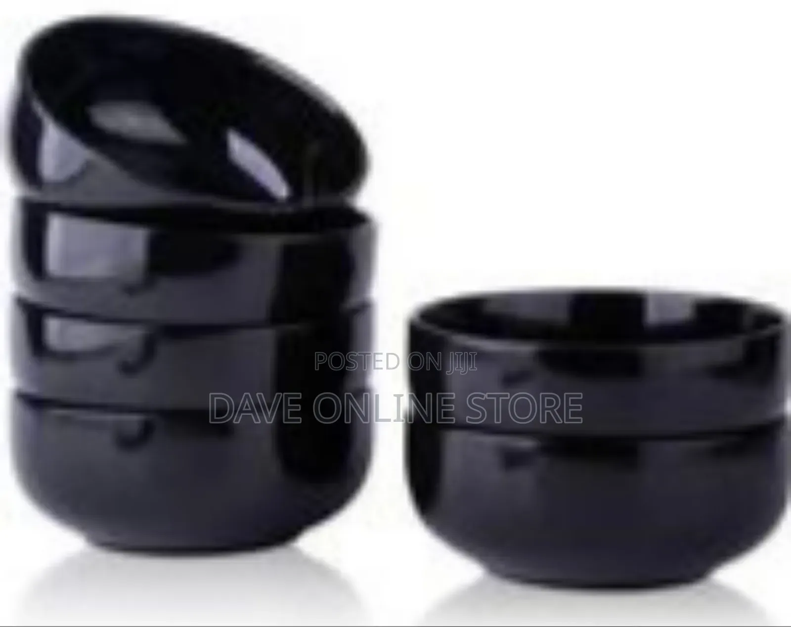 Sleek Black Ceramic Cereal/Soup Bowls