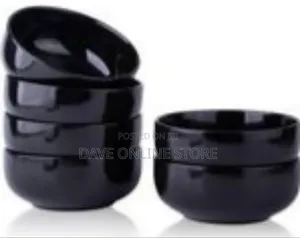Sleek Black Ceramic Cereal/Soup Bowls