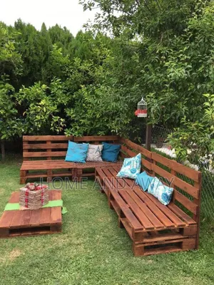 6 Seaters L Shape Pallet Chairs With Center Table From 1,500,000/-