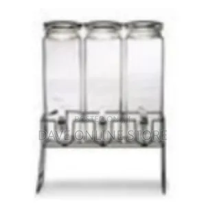 Elegant Dual Glass Beverage Dispenser Set With Metal Stand