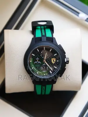 Green and Black Silicone Scuderia Ferrari Men’S Chronograph Watch