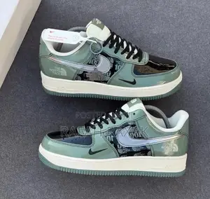 Green Patent Leather Nike Air Force 1xthe North Face Sneakers