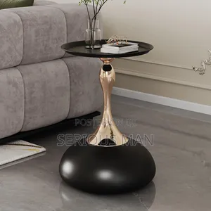 Home And Office Modern Round Side Table With A Unique Pedestal Design