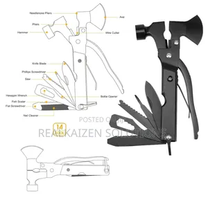 14 in 1 Multi Tool Survival Gear Hammer With Axe Military Grade Tool