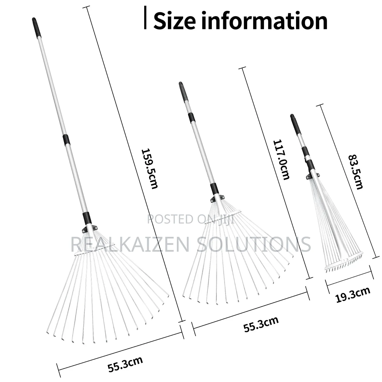 Adjustable Telescopic Galvanized Steel Garden Cleaning Rake