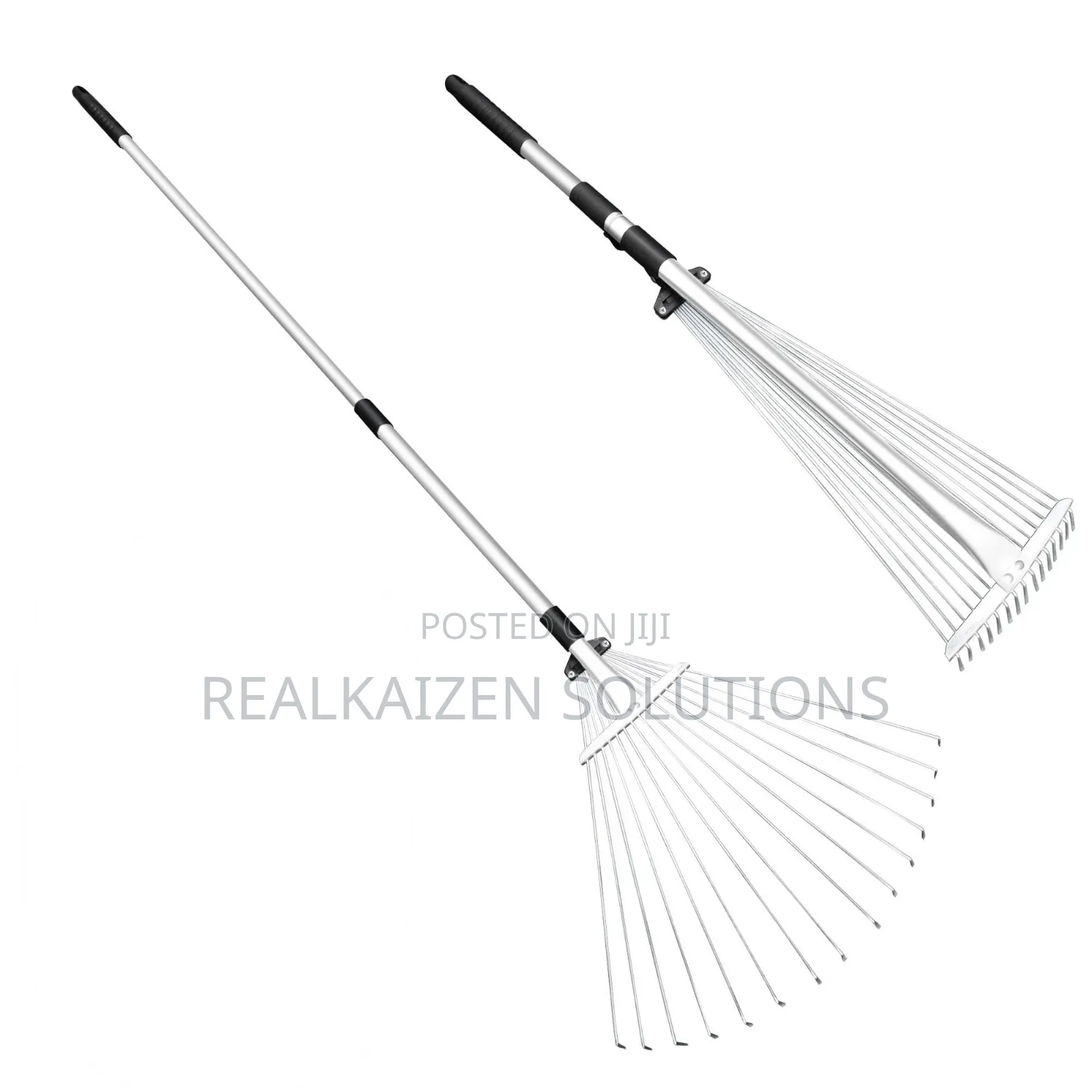 Adjustable Telescopic Galvanized Steel Garden Cleaning Rake