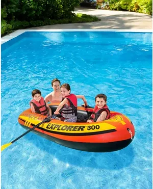 Intex Explorer 300 Inflatable 3 Person Boat Set With Pump