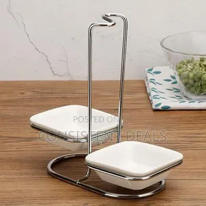 Ceramic Kitchen Spoon Rest Holder Stainless Steel Rack