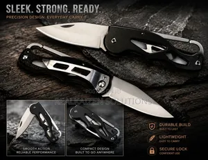 Carabiner Folding Outdoor Knife With Belt Clip