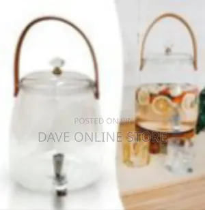 Elegant Glass Beverage Dispenser With Carrying Handle